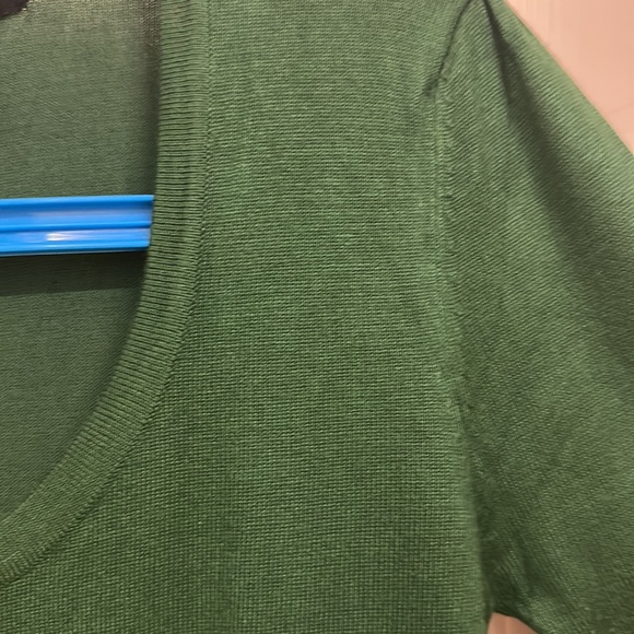 Mango sweater / jersey with stretch, U-neck and long sleeves in green! Size UK L - Picture 6 of 13